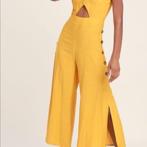 Yellow cut out jumpsuit